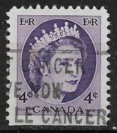 Canada 1956. Scott #340a Single (U) Queen Elizabeth II - Timbres Seuls