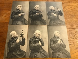 Série De 6 Cartes 1904 Curé Boire Ou Ne Pas Boire - Hombres