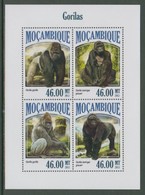 Gorilla Gorillas Monkey Monkeys Animals Mozambique MNH M/S Of 4 Stamps 2013 - Gorilas