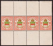 1876. HELGOLAND. Wappen Von Helgoland. 4-BLOCK Of 2½ PENCE - 20 PFENNIG. + Stamp With... () - JF320147 - Heligoland (1867-1890)