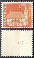 Schweiz Suisse 1967: ROLLENMARKE MIT NUMMER "225" Zumstein-Nr 369RLM Michel-Nr.710yR ** MNH (Katalogpreis CHF 35.00) - Francobolli In Bobina