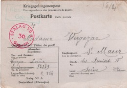 Carte Postale Ancienne/Occupation/Kriegsgefangenenpost/Prisonniers De Guerre/STALAG/Vergezac/St Maur/1941   TIMB133 - Guerre 1939-45