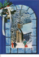 Christmas, Joyeux Noël, Church, Bell, 3D Stereoscope Card, Switzerland - Zurich, Used - Cartes Stéréoscopiques