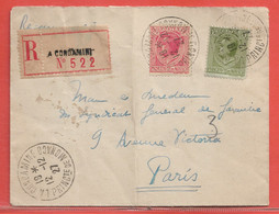 MONACO LETTRE RECOMMANDEE DE 1927 POUR PARIS FRANCE - Brieven En Documenten