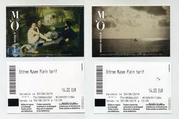Lot De 2 Tickets D'entrée Illustrés - Musée D'Orsay Paris France 2019 - Edouard Manet, Gustave Le Gray - Toegangskaarten