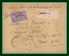 Lettre Recommandée Alger Bourse 1927 / N° 144 Seul Merson > Paris France - Briefe U. Dokumente