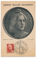 FRANCE - Carte Maximum Affr 25F Gandon Gravé - 2ème Anniversaire Libération - DIJON 11 Sept 1946 - 1945-54 Marianne De Gandon