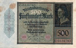 GERMANIA  500 MARK 1922  P-73 - 500 Mark