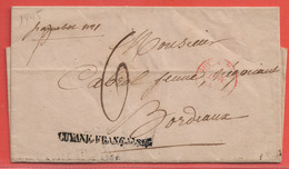 GUYANE LETTRE DE 1845 DE CAYENNE POUR BORDEAUX FRANCE - Storia Postale