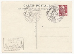 FRANCE - Entier CP Timbré S/Commande 3,50F Gandon - NIORT, L'eau Barrée - Oblitérée Jubilé Fédéral - Standard Postcards & Stamped On Demand (before 1995)