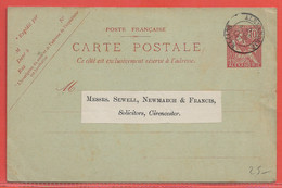 ALEXANDRIE ENTIER POSTAL DE 1906 POUR CIRENCESTER - Storia Postale