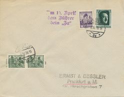 ÖSTERREICH OSTMARK 8.4.1938, Volkstrachten 1 G U. 4 G (2 X) Mit Dt.Reich 6 Pf 48. Geburtstag Adolf Hitler (ex. Block) - Storia Postale