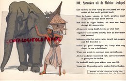 BUVARD ELEPHANT -  PROVERBE MALAISIE- SPREUKEN UIT DE MALEISE ARCHIPEL - RARE BUVARD RIGIDE- MALAISIE - Animaux