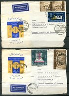 5644 - ÄGYPTEN - Block 14 A+B, Je Auf Briefvorderseite, Stempel Paquebot Port Said + Port Tauna - Blocks & Sheetlets
