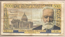Francia - Banconota Circolata Da 500 Franchi P-133b - 1957 #17 - 500 F 1954-1958 ''Victor Hugo''