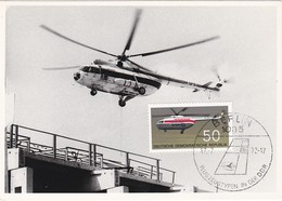 Carte Maximum Avion Allemagne DDR Helicoptere Helicopter 1972 - Maximum Cards