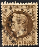 FRANCE 1867 - Canceled - YT 30 - 30c - 1863-1870 Napoleon III With Laurels