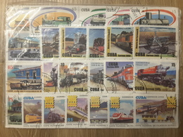 Lotto Di Francobolli Di Cuba - Locomotive - Collections, Lots & Séries