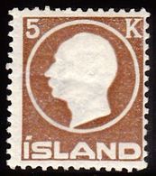 1912. King Frederik VIII. 5 Kr. Brown. Only 17.000 Issued. (Michel 75) - JF156277 - Unused Stamps