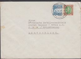 1938. 25 AUR CHRISTIAN X + 10 AUR DYNJANDI. REYKJAVIK 16. VII. 38. Aue, Erzgebiergen,... () - JF305835 - Briefe U. Dokumente