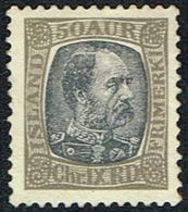 1902. King Christian IX. 50 Aur Grey/bluegrey (Michel 44) - JF168155 - Unused Stamps