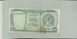 BILLET Banque  CENTRAL BANK OF MALTA  1 LIRA  1967 (ONE POUND)   -Janv 2020  Clas Gera - Malta