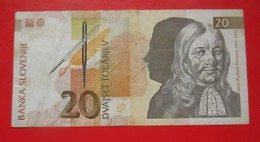 X1- 20 Tolarjev, Tolar 1992. Slovenia- Twenty Tolars, Janez Vajkard Valvasor, Circulated Banknote - Slovenia