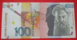 X1- 100 Tolarjev, Tolar 1992. Slovenia- One Hundred Tolars, Rihard Jakopic, Circulated Banknote - Slovenia