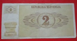 X1- 2 Tolarjev, Tolar 1990. Slovenia - Two Tolarjev, Circulated Banknote. - Slovenia