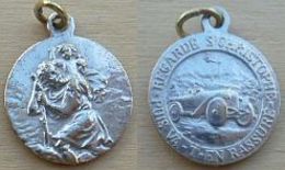 NM-031 Médaille Ancienne St Christophe  Au Dos Regarde St Christophe Va-t-en Rassuré Prévoir 0 - Religion &  Esoterik