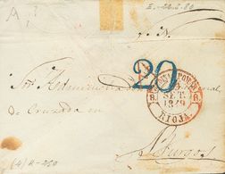 Prefilatelia, La Rioja. Sobre. 1849. MEDINA DE POMAR (BURGOS) A BURGOS. Marca "A", En Rojo De Abono Del Mismo Color Que  - ...-1850 Prephilately