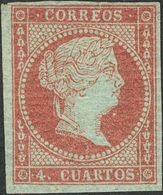 1º Y 2º Centenario. *40. 1855. 4 Cuartos Rojo. MAGNIFICO. Cert. GRAUS Y EXFIMA. - Altri & Non Classificati