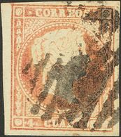 1º Y 2º Centenario. º48F. 1855. 4 Cuartos Rojo. FALSO POSTAL TIPO XII, Subtipo A (16Fa). MAGNIFICO Y RARO. - Altri & Non Classificati