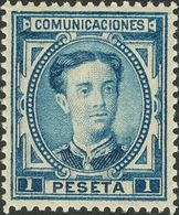 1º Y 2º Centenario. **180. 1876. 1 Pts Azul. Centraje Excepcional. PIEZA DE LUJO. - Sonstige & Ohne Zuordnung