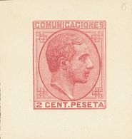 1º Y 2º Centenario. (*)190P. 1879. 2 Cts Carmín. PRUEBA DE PUNZON (márgenes Grandes). MAGNIFICA Y RARA. (Gálvez, 1062) - Altri & Non Classificati