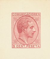 1º Y 2º Centenario. (*)191P. 1878. 5 Cts Carmín. PRUEBA DE PUNZON (márgenes Grandes). MAGNIFICA Y RARA. (Gálvez, 1063) - Altri & Non Classificati