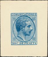 1º Y 2º Centenario. (*)192P. 1878. 10 Cts Azul. PRUEBA DE PUNZON (márgenes Grandes). MAGNIFICA Y RARA. (Gálvez, 1054) - Andere & Zonder Classificatie