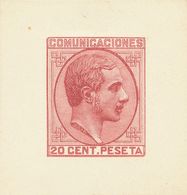 1º Y 2º Centenario. (*)193P. 1878. 20 Cts Carmín. PRUEBA DE PUNZON (márgenes Grandes). MAGNIFICA Y RARA. (Gálvez, 1065) - Altri & Non Classificati