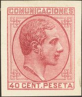 1º Y 2º Centenario. (*)195P. 1878. 40 Cts Carmín. PRUEBA DE PUNZON. MAGNIFICA. (Gálvez, 1067) - Altri & Non Classificati