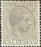 1º Y 2º Centenario. *197. 1878. 1 Pts Gris. Color Y Centraje Excepcional. PIEZA DE LUJO. Cert. EXFIMA. - Autres & Non Classés