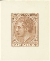 1º Y 2º Centenario. (*)NE5P. 1879. 10 Cts Castaño NO EMITIDO. PRUEBA DE PUNZON (márgenes Grandes). MAGNIFICA Y RARA. (Gá - Altri & Non Classificati