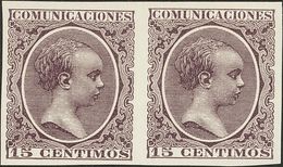 1º Y 2º Centenario. (*)219s(2). 1889. 15 Cts Castaño Violeta, Pareja. SIN DENTAR. MAGNIFICA. Edifil 2020: 70 Euros - Other & Unclassified