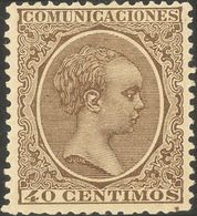 1º Y 2º Centenario. *223. 1889. 40 Cts Castaño. MAGNIFICO. - Altri & Non Classificati