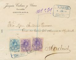 1º Y 2º Centenario. Sobre 270(3), 274(2). 1911. Conjunto De Dos Cartas Certificadas De CHICLANA (CADIZ) A MADRID, Una De - Other & Unclassified