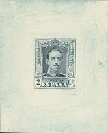 1º Y 2º Centenario. (*)310P. 1922. 2 Cts Gris Pizarra. PRUEBA DE PUNZON. MAGNIFICA Y RARISIMA. (Gálvez 1980) - Sonstige & Ohne Zuordnung