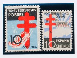 1º Y 2º Centenario. **840, 866. (1937ca). Dos Sellos Del 10 Cts Negro Azul Y Rojo De PROTUBERCULOSOS, Bien Centrados. MA - Other & Unclassified
