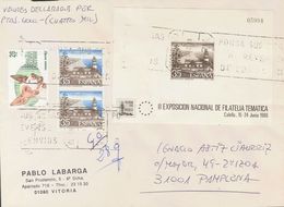 Pruebas De Lujo. Sobre 9P. 1989. Prueba De Lujo. FILATEM 86 CALELLA Y Diversos Valores. Certificado De VITORIA A PAMPLON - Errors & Oddities