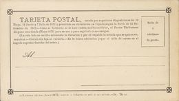 Entero Postal. (*)EPPR4. 1873. 5 Cts Negro. TARJETA POSTAL PROVISORIA "Novísima Edición (Junio 1873), Interín El Gobiern - Autres & Non Classés