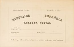 Entero Postal. (*)EP6Pa. 1873. Sin Valor, Negro. PRUEBA CALCOGRAFICA, De La Tarjeta De Ida. MAGNIFICA Y RARA. (Láiz 2006 - Altri & Non Classificati