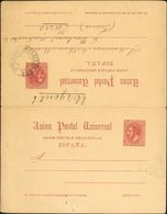 Entero Postal. Sobre EP12. 1898. 10 Cts+10 Cts Carmín Sobre Tarjeta Entero Postal De Ida Y Vuelta, La Ida Circulada De A - Autres & Non Classés